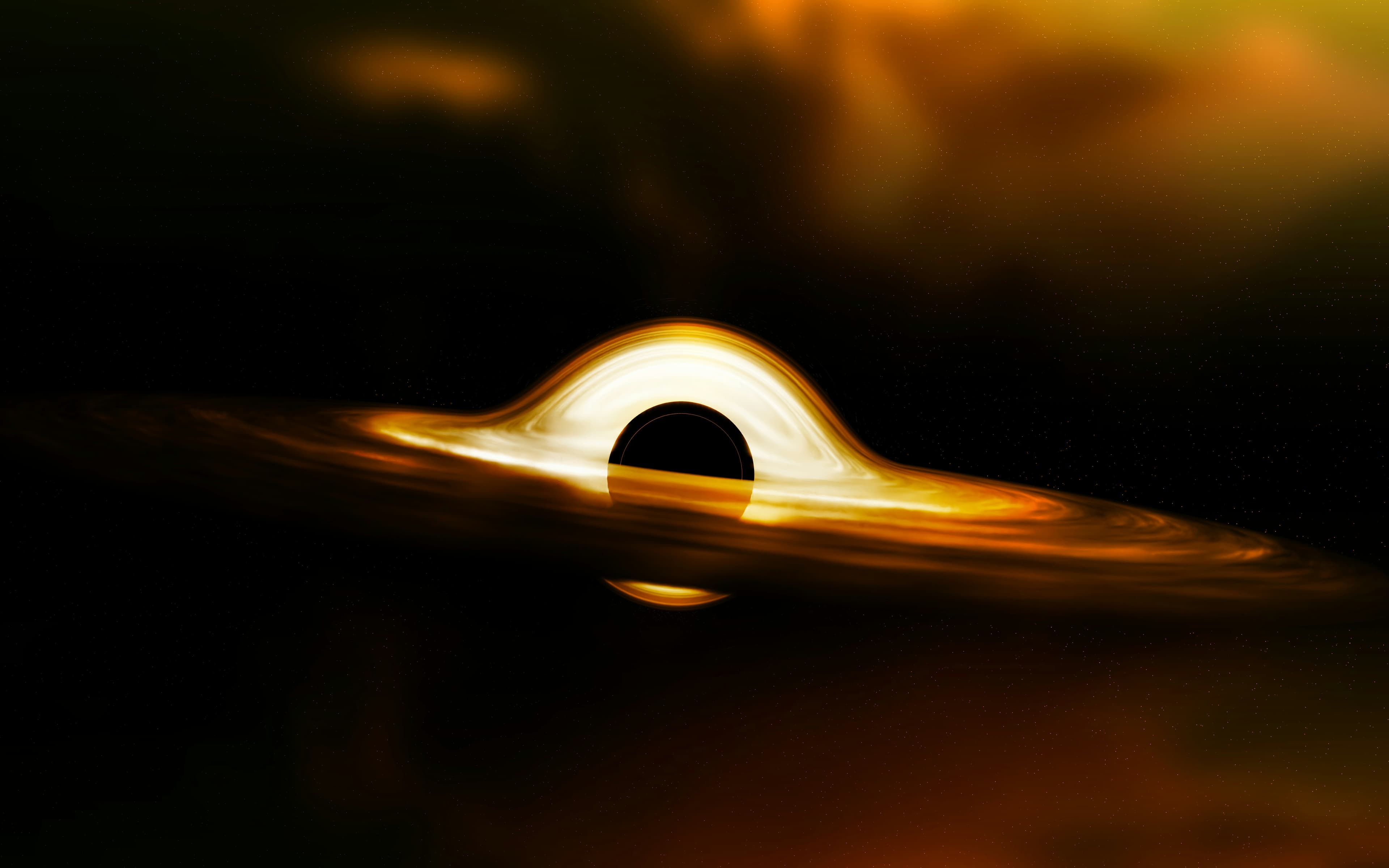 A luminous black hole surrounded by glowing matter